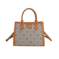 Sac Boston vintage marron avec imprimé monogramme CACATOES et finitions dorées - Gris Marron