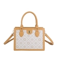 Vintage yellow and white canvas crossbody bag with CACATOES logo and star buckle - Off-white