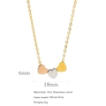 Detailed size and material specs for the 316 stainless steel triple heart pendant - Tri-color Heart (HN0351G)