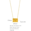 Golden 316 stainless steel envelope necklace with engravable pendant and cubic zirconia - Rhinestone Envelope Style-Gold (HN0346G)