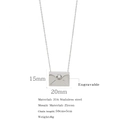 Silver envelope necklace in 316 stainless steel with a round cubic zirconia pendant - Rhinestone Envelope Style-Silver (HN0346S)