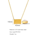Golden rectangle envelope necklace in 316 stainless steel with engravable pendant slider - Rectangle Slider Style-Gold (HN0346G-1)