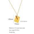 Gold envelope necklace in 316 stainless steel with engravable pendant and adjustable chain - Simple Envelope Style-Gold (HN0346G-2)