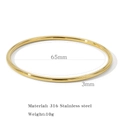 Bracelet jonc poli en acier inoxydable 316L doré avec largeur 3mm et diamètre interne 65mm - Or (HB0090G)
