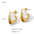 Pendientes de aro geométricos irregulares en oro para mujer de cobre pulido - Diseño Aerodinámico Irregular (NYH-HT452)