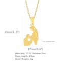 Collana in acciaio inossidabile dorato con ciondolo sagoma genitori per la Festa della Mamma - Silhouette Bacio Gravidanza (HN0179G04)