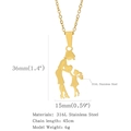 Collana in acciaio inossidabile dorato 316L con pendente a cuore e silhouette madre-figlio - Silhouette Cuore Madre e Figlia (HN0179G05)
