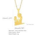 Collana con ciondolo silhouette madre e figlio in acciaio inossidabile 316L dorato - Silhouette Madre che Culla il Neonato (HN0179G06)