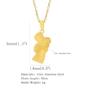 Collana in acciaio inossidabile dorato 316L con ciondolo madre-figlio e dimensioni - Contorno Silhouette Madre e Figlio (HN0179G08)