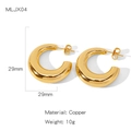 Polierten 29mm goldene C-förmige Creolen im minimalistischen Vintage-Stil für Damen - Retro Klobiger Reif-Stil (MLJX04)
