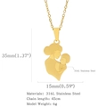 Collana dorata in acciaio inossidabile 316L con ciondolo madre-figlio e catena 45cm - Silhouette Madre che Stringe il Neonato (HN0179G11)