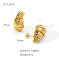 Minimalistische goldene Spiral-Ohrringe aus hochwertigem Kupfer im modernen Stil - Minimalistischer Spiralstil (NYH-XJZJ97A)