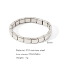Bracelet modulaire 9mm en acier inoxydable argenté poli avec design extensible - Acier