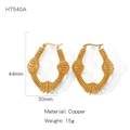 Modern statement hoop earrings in gold plated copper with textured spiral design detail - Spiral Coil Style (HT540A)
