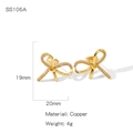 Elegant gold butterfly bow earrings crafted in copper with sparkling white zircons - Full Rhinestone Gold Bowknot Studs (NYH-SS106A)