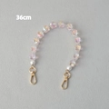 Dettaglio della catena di perle acriliche da 36cm con perle finte e chiusura a moschettone - 36CM / Rosa