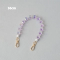Dettaglio catena 36cm in perle acriliche viola cangianti con chiusure a moschettone - 36CM / Viola