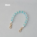 36cm blue acrylic beaded chain with white pearls and gold clasp for bags and phones - 36CM / Blue