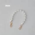 Detail of 36cm acrylic beaded chain with iridescent finish and gold lobster clasps - 36CM / White