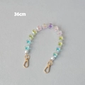 Detail of 36cm iridescent acrylic bead strap with white pearls and gold lobster clasp - 36CM / Color Block