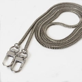 Sleek 3mm gold metal flat snake bone chain strap with swivel lobster clasps for handbags - 120cm / Silver