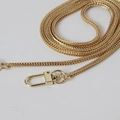 Golden 3mm flat snake bone metal chain strap for women's bags with lobster clasps - 120cm / Gold