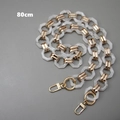 Detail of 80cm vintage acrylic octagonal chain strap with golden metal clasps - Medium-Long Style / Clear