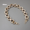 Close-up of 40cm vintage acrylic marble texture chain with golden metal links and clasps - Short Style / Apricot