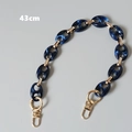 Detalle de cadena para bolso de 43cm en resina mármol azul con cierres dorados - 43cm / Azul (Accesorios Dorados)