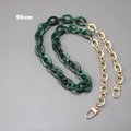 Detail of 90cm dark green marble acrylic and gold metal chain strap with lobster clasps - 90cm / Green