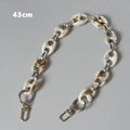 Detail of 43cm marble acrylic link chain with silver metal spring clasps for handbags - 43cm / Beige (Silver Accessories)