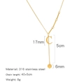 Collier classique en acier inoxydable 316 plaqué or 18K avec lettre C et pendentif - Style Alphabet C (HN0152GC)