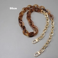90cm tortoise acrylic and gold metal chain strap replacement with lobster clasps - 90cm / Amber