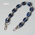Detail of 43cm marble resin pig nose bag chain with silver metal swivel lobster clasps - 43cm / Blue (Silver Accessories)