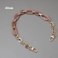Correa de bolso de acrílico mármol rosa y metal dorado, 43cm con cierres de langosta - 43cm / Rosa