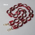 88cm vintage burgundy acrylic resin handbag chain with polished gold lobster clasps - Shoulder Style / Agate Red
