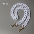 Detalle de cadena para bolso de resina blanca jaspeada de 85 cm con cierres dorados - 85cm / Blanco