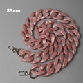 Detailed view of 85cm pink marble acrylic resin chain strap with gold lobster clasps - Jelly Pink 85CM