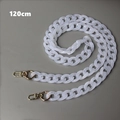 Cadena de acrílico jaspeado de 120 cm con mosquetones dorados para correas de bolsos - 120cm / Blanco
