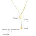 Gold plated 316 stainless steel letter G pendant necklace with 40+5cm adjustable chain - Alphabet G Style (HN0152GG)