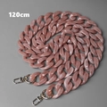 Detailed 120cm pink marble acrylic thick chain strap with silver metal lobster clasps - Jelly Pink 120CM