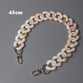 Detailed 45cm chunky resin chain strap with marble texture and gold metal buckles - Cream White 45CM