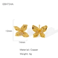 Exquisite goldene Schmetterling-Ohrstecker aus Kupfer mit funkelnden Zirkonia-Steinen - Schmetterling Ohrstecker (NYH-GSH724A)