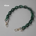 Detail of 45cm dark green acrylic resin chain strap with gold lobster clasps - Handheld Length / Green