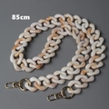 Detail of 85cm retro acrylic resin bag chain with cream marble texture and gold hooks - Cream White 85CM