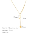 Golden stainless steel necklace featuring a letter J charm and small square pendant - Alphabet J Style (HN0152GJ)