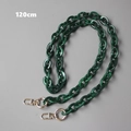 Detail of 120cm dark green resin acrylic bag strap with gold metal swivel clasps - Long Crossbody Style / Green