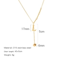 Golden 316 stainless steel chain featuring an 'L' letter pendant and cubic charm details - Alphabet L Style (HN0152GL)