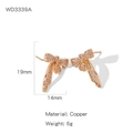 Boucles d'oreilles papillon en or rose avec cristaux blancs en cuivre 19mm x 14mm - Style de Nœud Plein Strass (NYH-WD3339A)