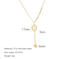 Golden 316 stainless steel necklace with classic O-letter pendant and 45cm long chain - Alphabet O Style (HN0152GO)